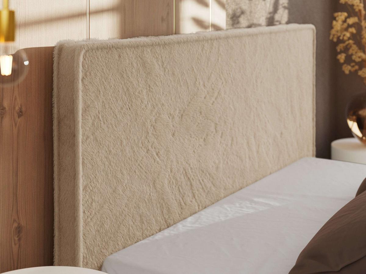 POLSTERBETT CORIVO CLASSIC 140/200 - Beige Plüsch - Multipocket-Matratze - Beige/Schwarz, Kunststoff/Textil (140/200cm) - MKS