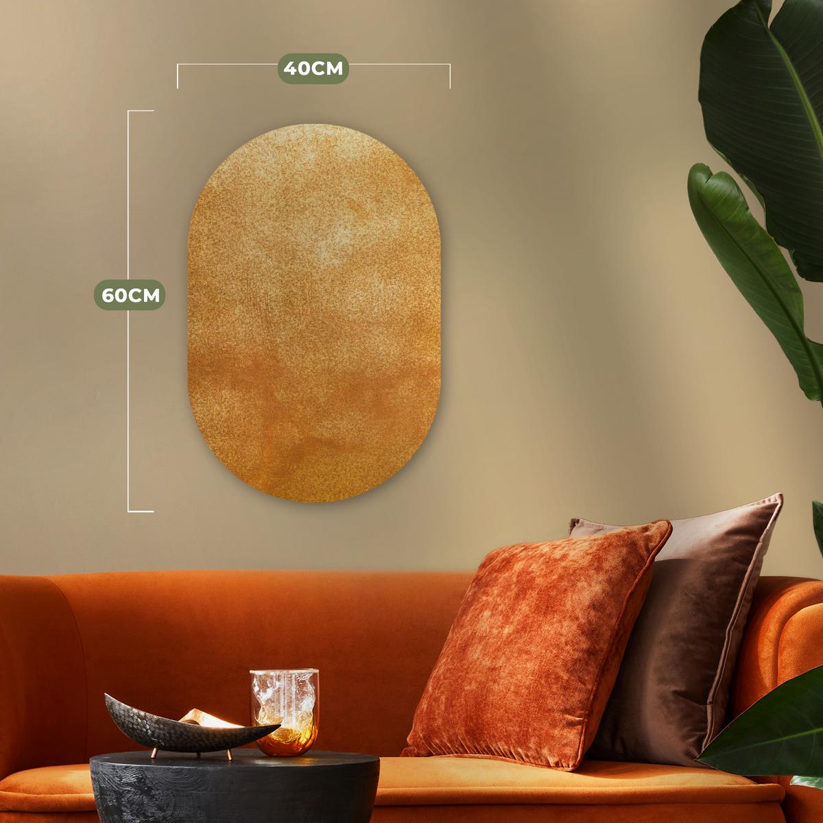 WANDBILD Eisen - Rost - Gold - Metall - Luxus Deko Wohnzimmer 40x60 cm - Goldfarben, Kunststoff (40/60cm) - MuchoWow