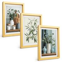 BILDER SET 3er Set - 20x30 cm Goldrahmen - Grüne Oliven, Eukalyptus - Goldfarben, Kunststoff (20/30cm) - TULUP
