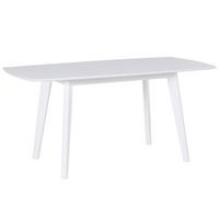 ESSTISCH 120-160/80/75 cm Weiß Rechteckig Sanford - Weiß, Holzwerkstoff (160/80/75cm) - Beliani