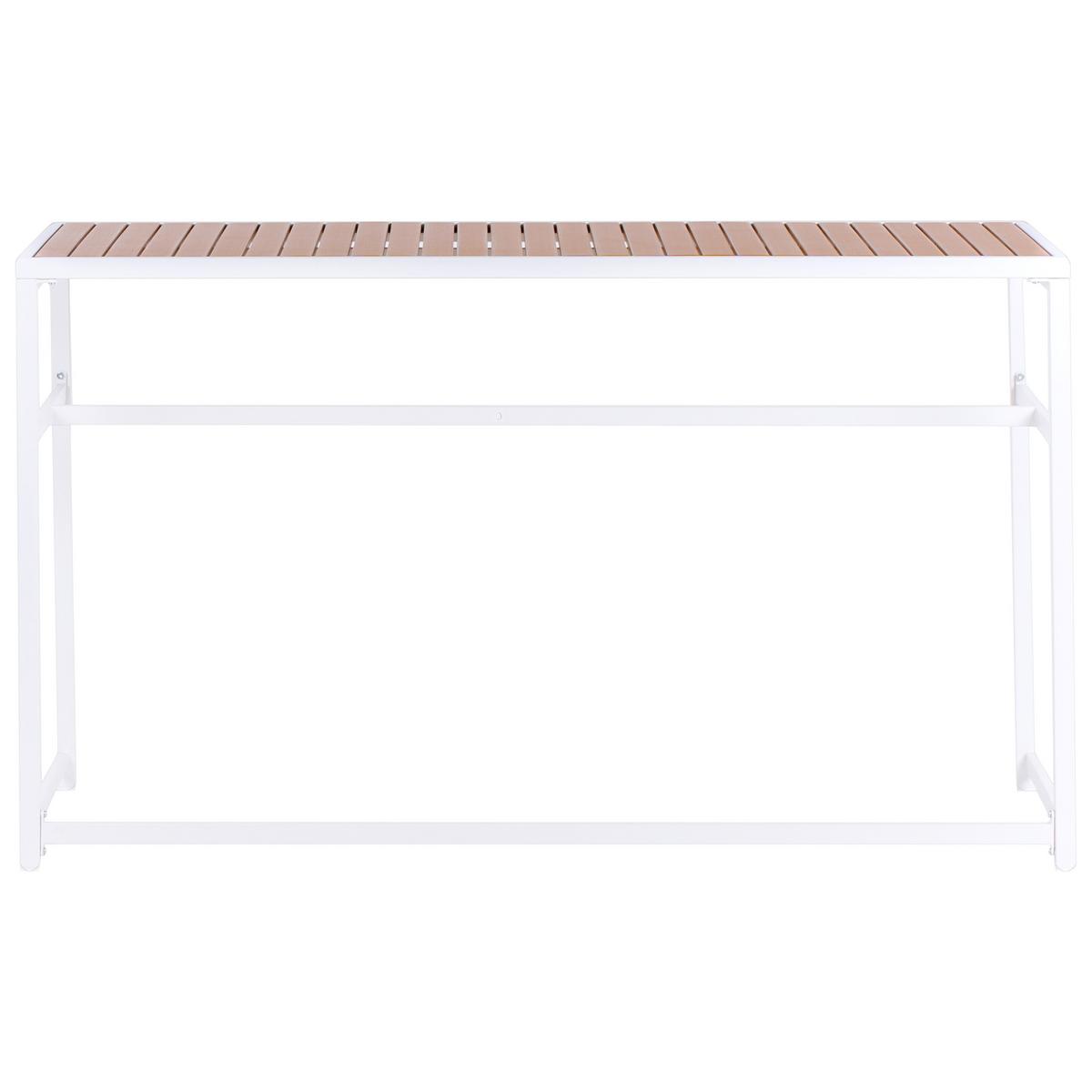 GARTEN-BARTISCH 150/50 cm Braun/Weiß Avetrana - Weiß, Metall (150/50/90cm) - Beliani