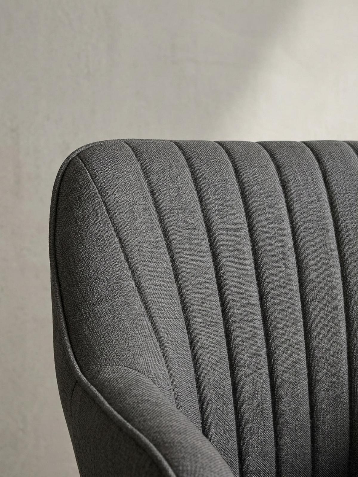 DREHSTUHL Anthrazit Stoff mit Armlehnen in Schalenform MARIA - Schwarz/Grau, Kunststoff/Textil (65/90/65cm) - KADIMA DESIGN