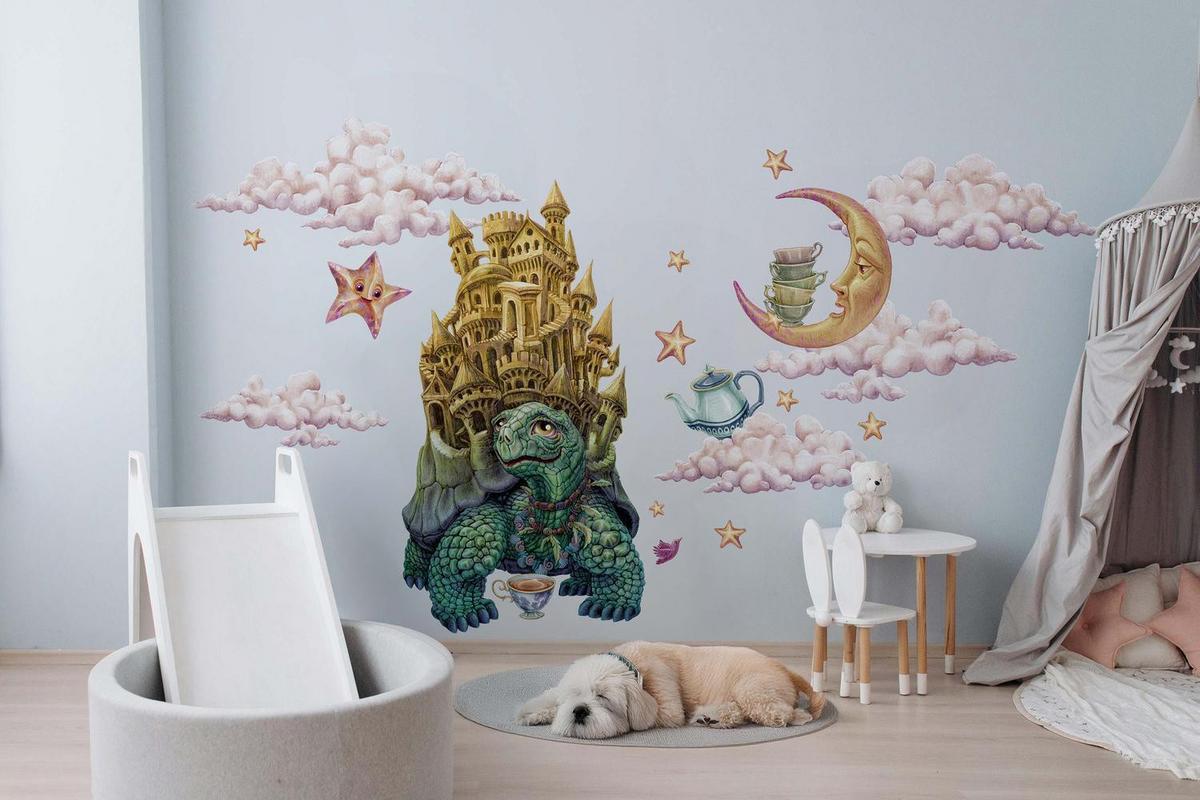 WANDAUFKLEBER 80x103cm - Märchentiere - Multicolor, Kunststoff (80/103/0.1cm) - Wallfluent