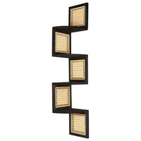 REGAL mit 4 Ebenen Schwarz Alder - Schwarz/Braun, Holz (19/101/19cm) - Beliani