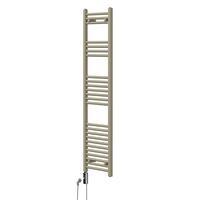 HANDTUCHHEIZKÖRPER elektrisch 400 x 1500 mm Beige Badheizkörper gerade mit Seitenanschluss mit Heizstab 600W - Beige, Metall (40/150/3cm) - LuxeBath