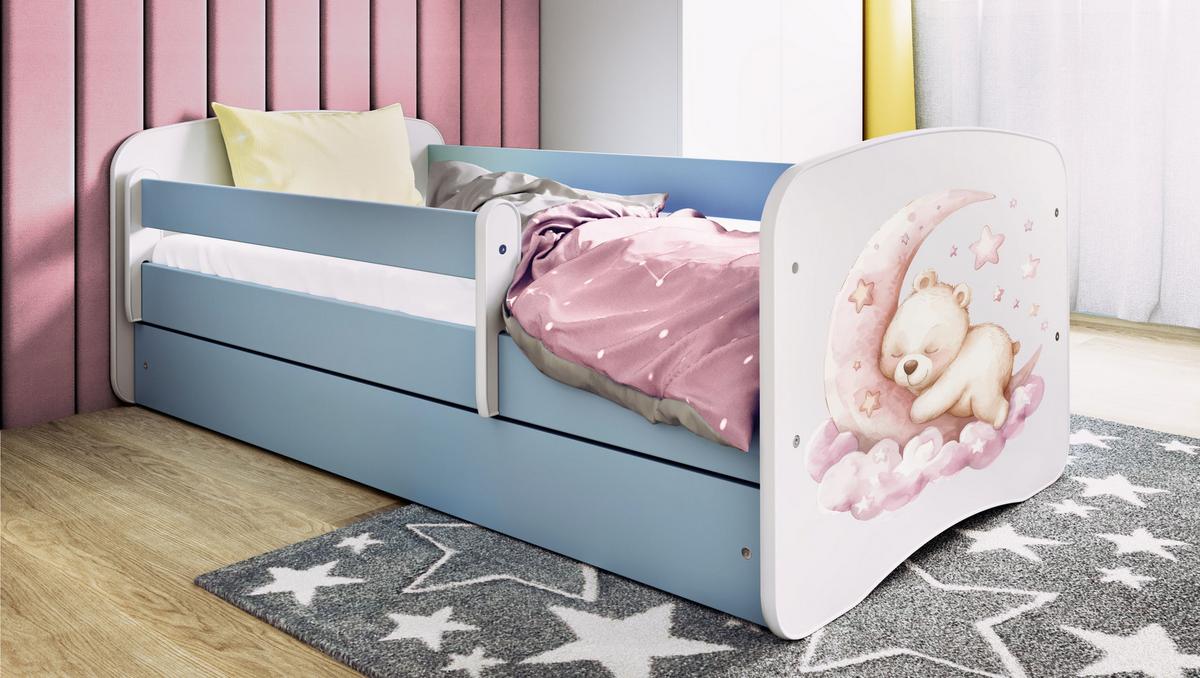 KINDERBETT schlafen mit Schublade und Matratze 160/80 - Blau, Holzwerkstoff (80/160cm) - RAUMHIRSCH FURNITURE