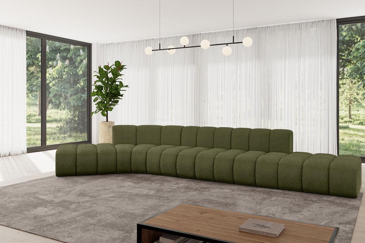 ECKSOFA modulares Sofa Solven-L2 - 471x174x70 cm Grün - Grün, Holzwerkstoff/Textil (471/174cm) - ALTDECOR