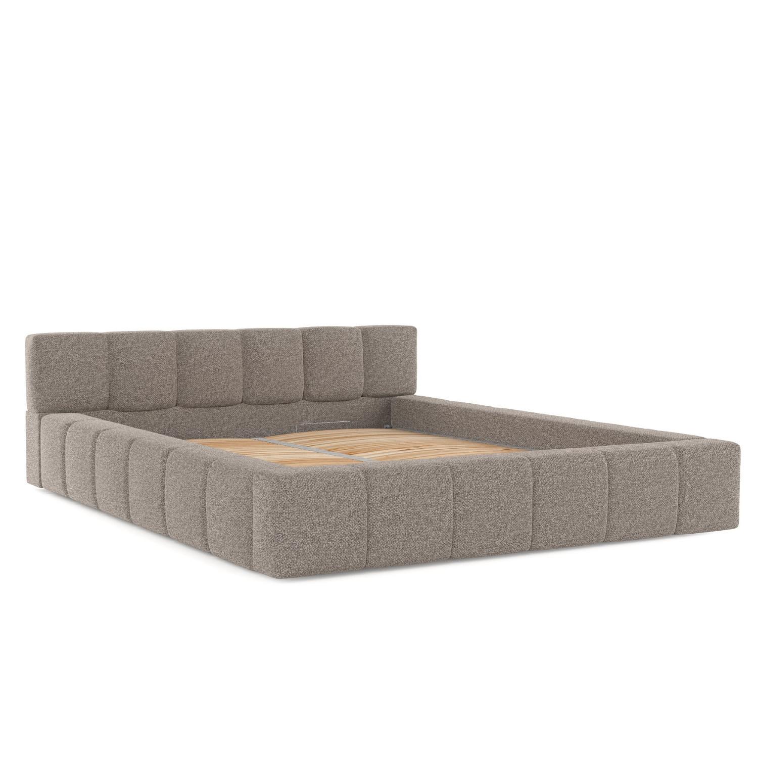 POLSTERBETT Milos mit Stauraum 180/200 cm Beige im Bubble Stoff - Beige/Schwarz, Holz/Holzwerkstoff (180/200cm) - AltaBeds
