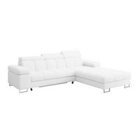 ECKSOFA mit Schlaffunktion Ottomane Rechts COMA L 271x203x79 Weiß Bouclé - Weiß, Holzwerkstoff/Textil (203/271cm) - ALTDECOR
