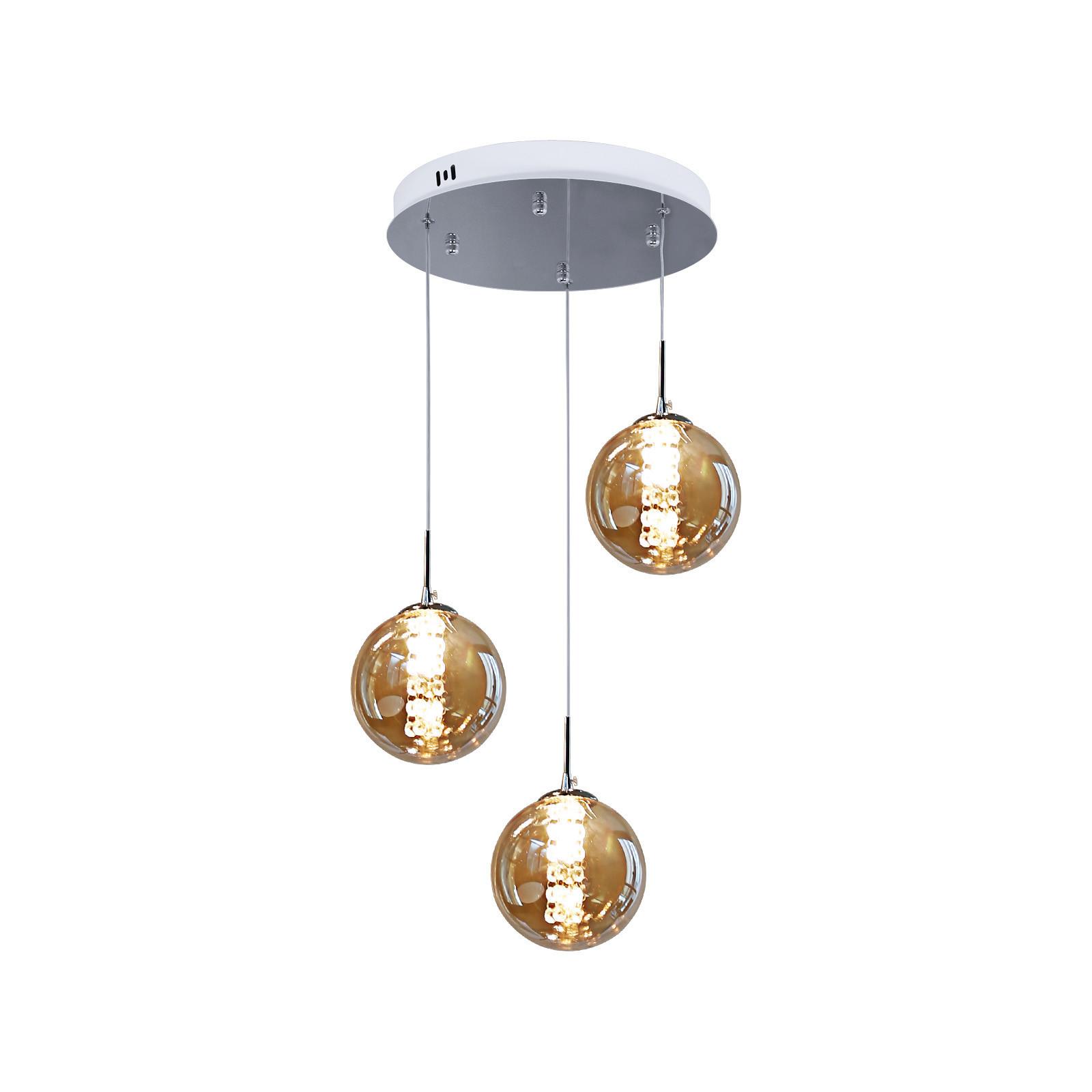 PENDELLEUCHTE Energie 3-flammig 30/30/150 cm - Bernsteinfarben, Glas (30/30/150cm) - Nettlife