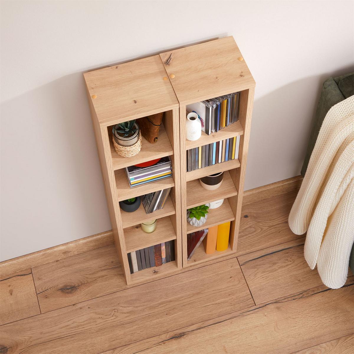 CD/DVD- REGAL CHART Asteiche - Eiche Artisan, Holzwerkstoff (20/186/17cm) - CARO-Möbel
