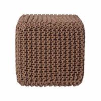 STRICK-POUF braun, Sitzwürfel 35/35/35 cm - Braun, Textil (35/35/35cm) - Homescapes