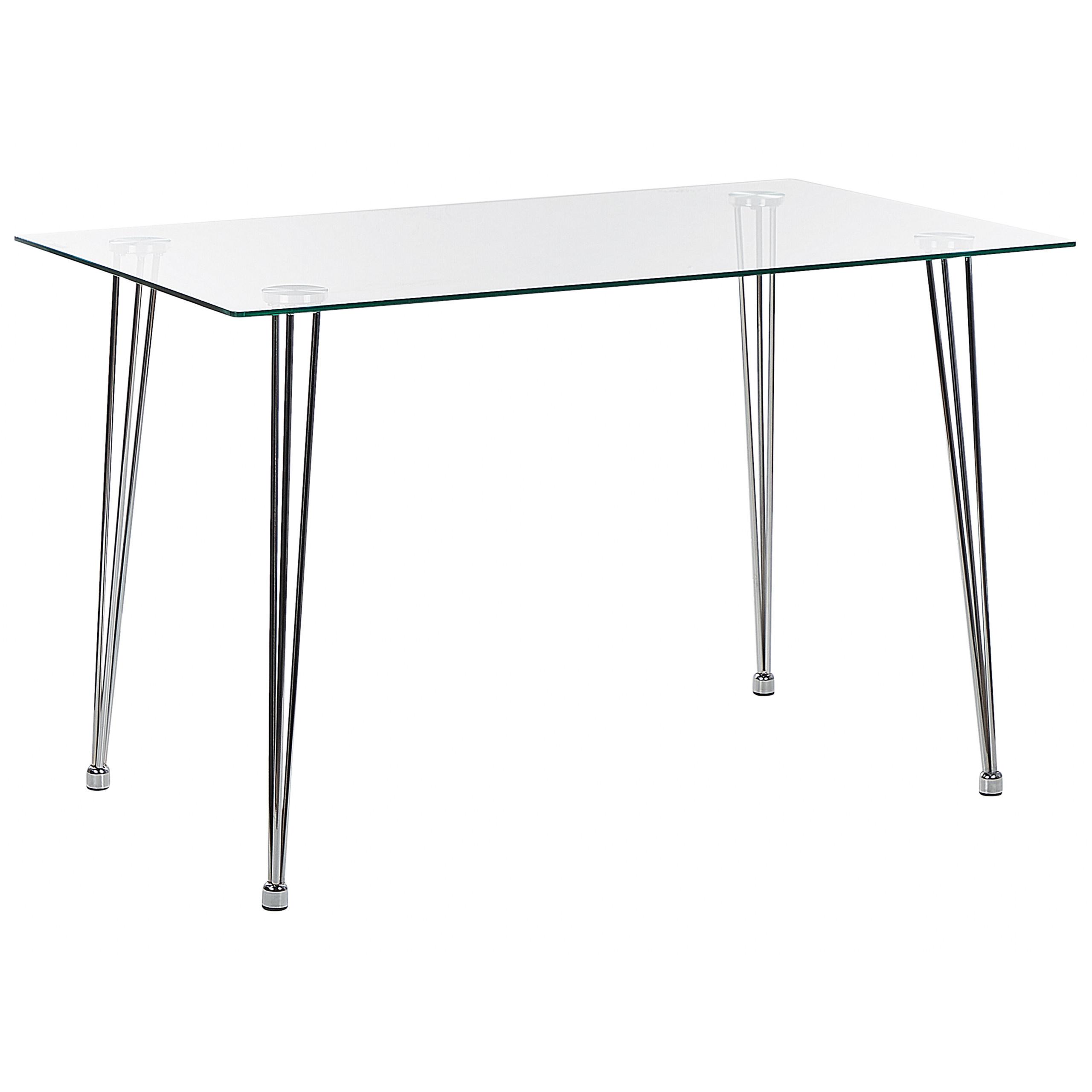 ESSTISCH 120/70/74 cm Silberfarben Rechteckig Winston - Silberfarben, Glas (120/70/74cm) - Beliani