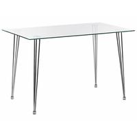 ESSTISCH 120/70/74 cm Silberfarben Rechteckig Winston - Silberfarben, Glas (120/70/74cm) - Beliani