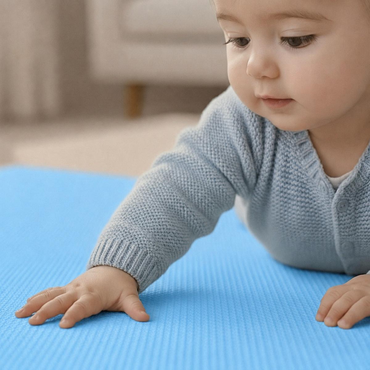 SPIELMATTE ab Null 90 cm Baby Puzzlematte Hellblau - Blau, Kunststoff (30/30cm) - Littletom