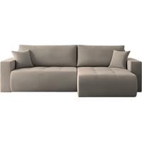 ECKSOFA Alva 3-Sitzer Universall Rechts/Links, Strukturstoff Taupe Beige Grau 277/154/83 cm - Taupe/Beige, Textil (277/154cm) - WFL GROUP