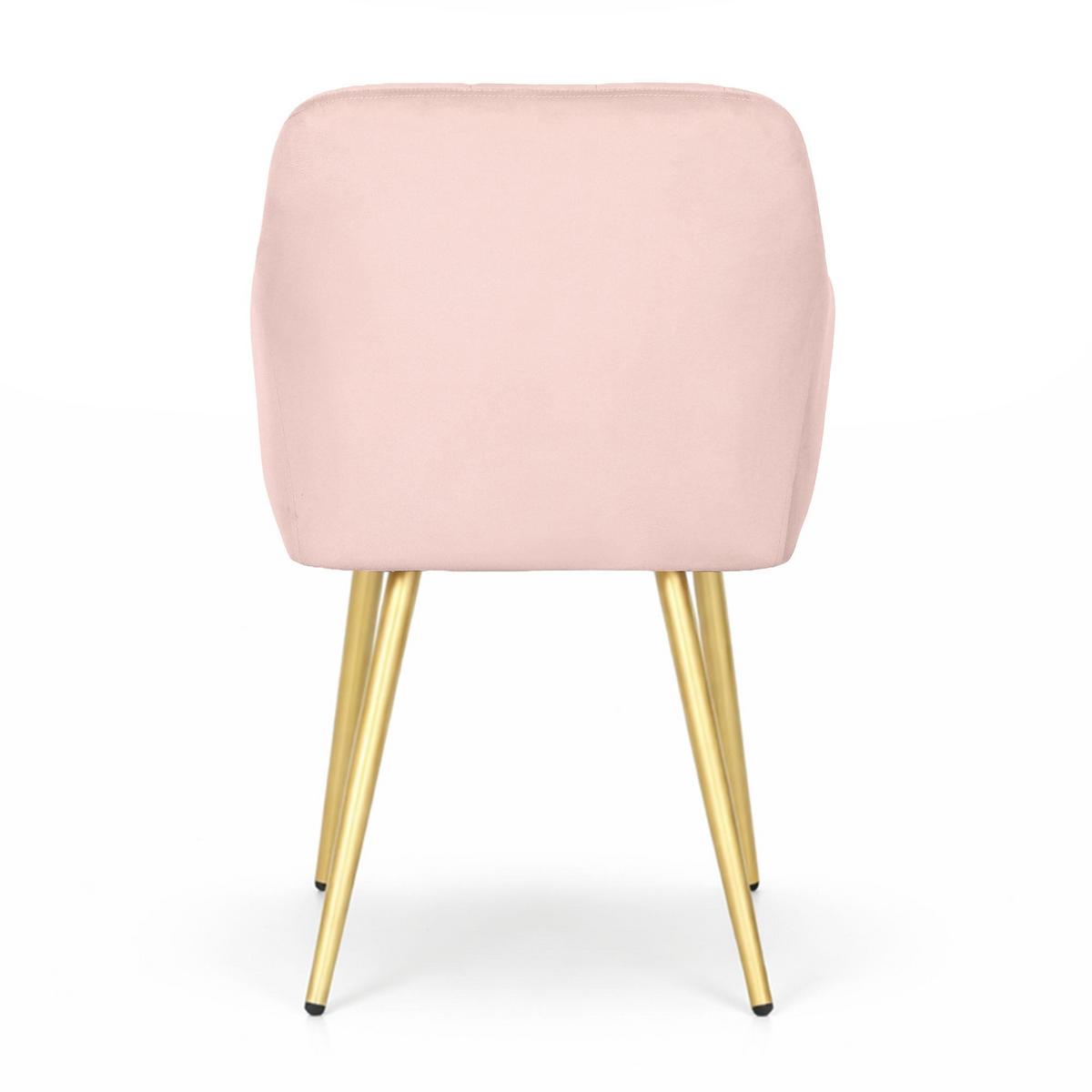 POLSTERSTUHL 4er Set, Metallbeine Rosa, Gold 54/82/58 - Rosa, Textil (54/82/51cm) - RAUMHIRSCH FURNITURE
