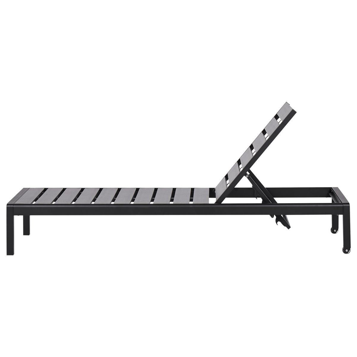 GARTENLIEGE Schwarz Nardo - Schwarz, Kunststoff (64/29/198cm) - Beliani
