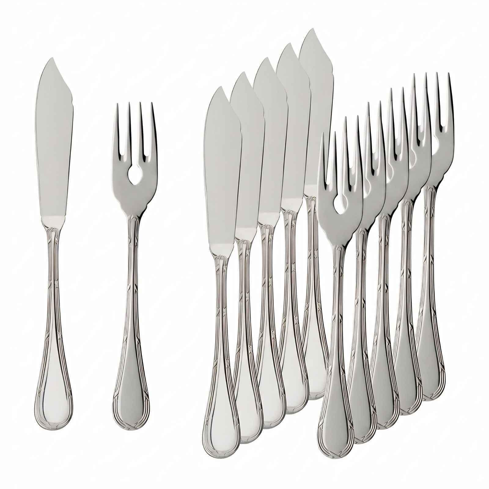 FISCHBESTECK Kreuzband Septfontaines silber 12-tlg. - Silberfarben, Metall - Villeroy & Boch