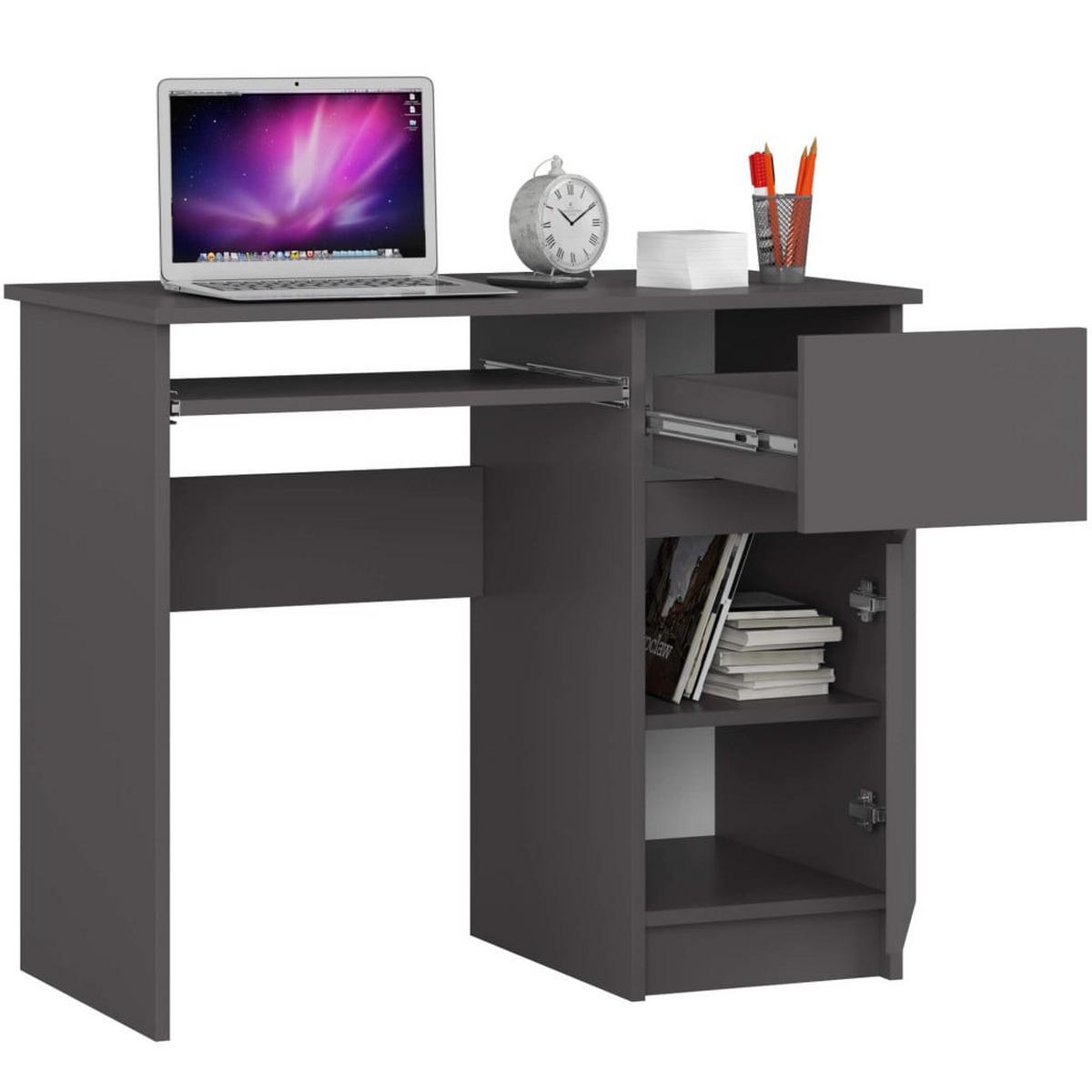 SCHREIBTISCH Graphit Grau 77/90/50 - Graphitfarben, Holzwerkstoff (120/53.6/77cm) - RAUMHIRSCH FURNITURE