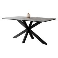ESSTISCH Wero - Schwarz/Grau, Holzwerkstoff/Metall (90/160/74cm) - MIRJAN24