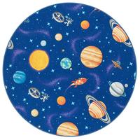 KINDER SPIEL TEPPICH WELTALL RUND - Blau, Textil (133/133cm) - Snapstyle