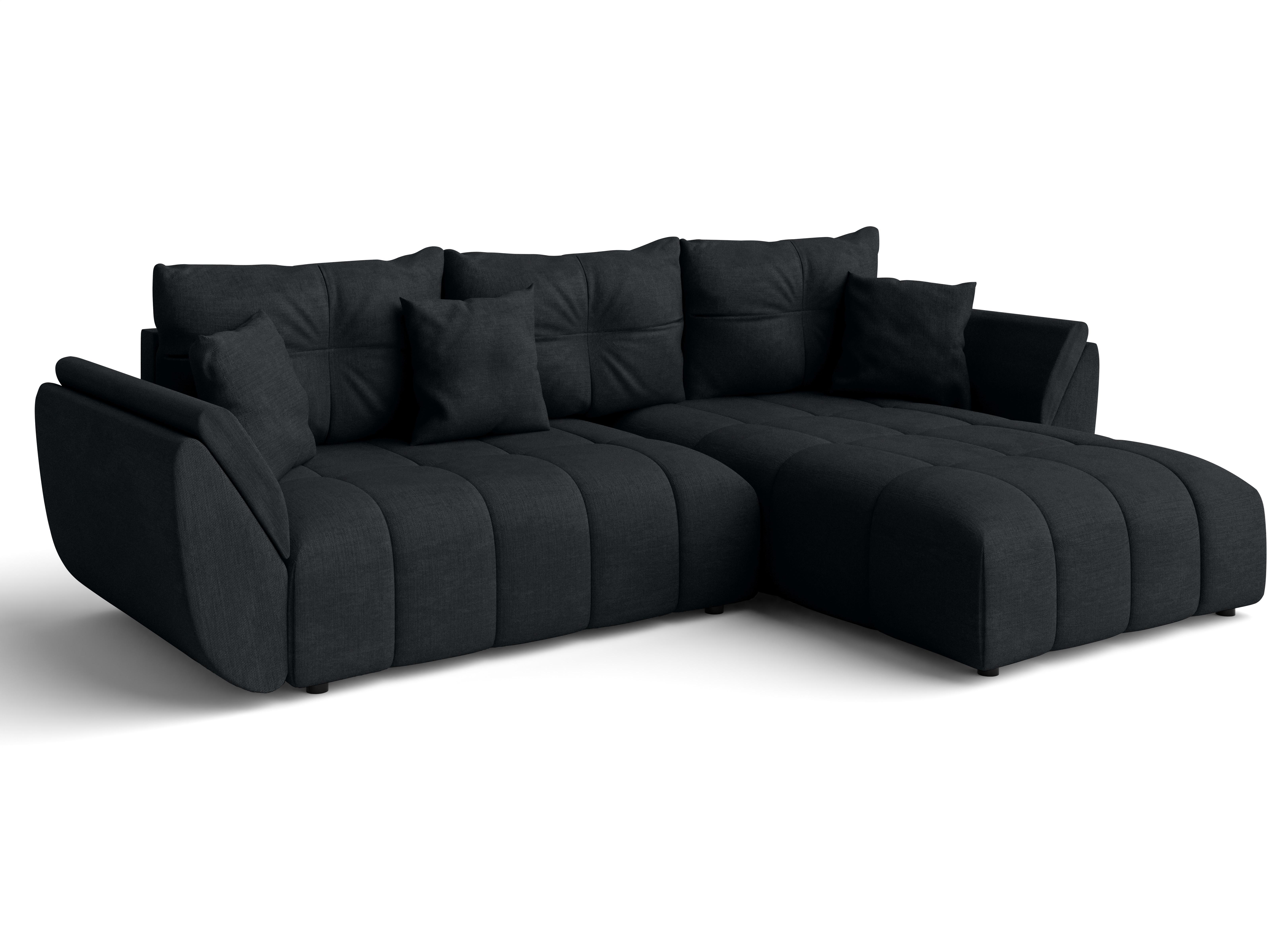 ECKSOFA L Form Antalya Anthrazit 280/190/91 cm – mit Bettkasten - Schwarz, Kunststoff/Textil (280/190cm) - AX Living