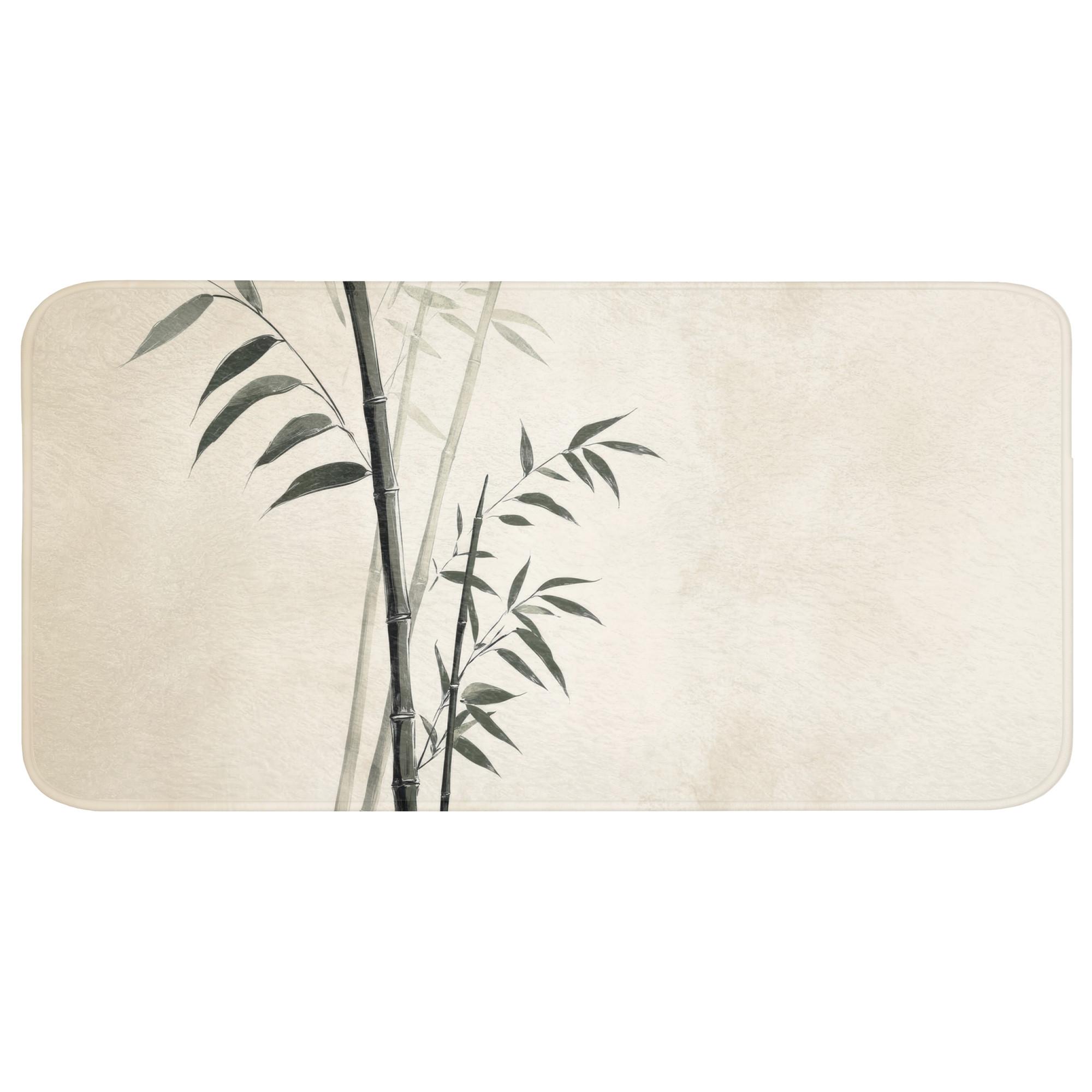 BADEMATTE Japandi - Bambus - Beige Badezimmerteppich 120x60 cm - Ecru, Textil (120/60cm) - OnlyWow
