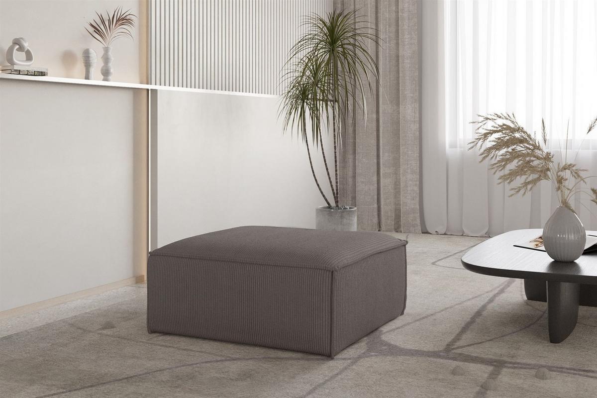 POLSTERHOCKER Celes Premium 85x85cm - Taupe, Holzwerkstoff/Textil (85/40/85cm) - Fun Möbel