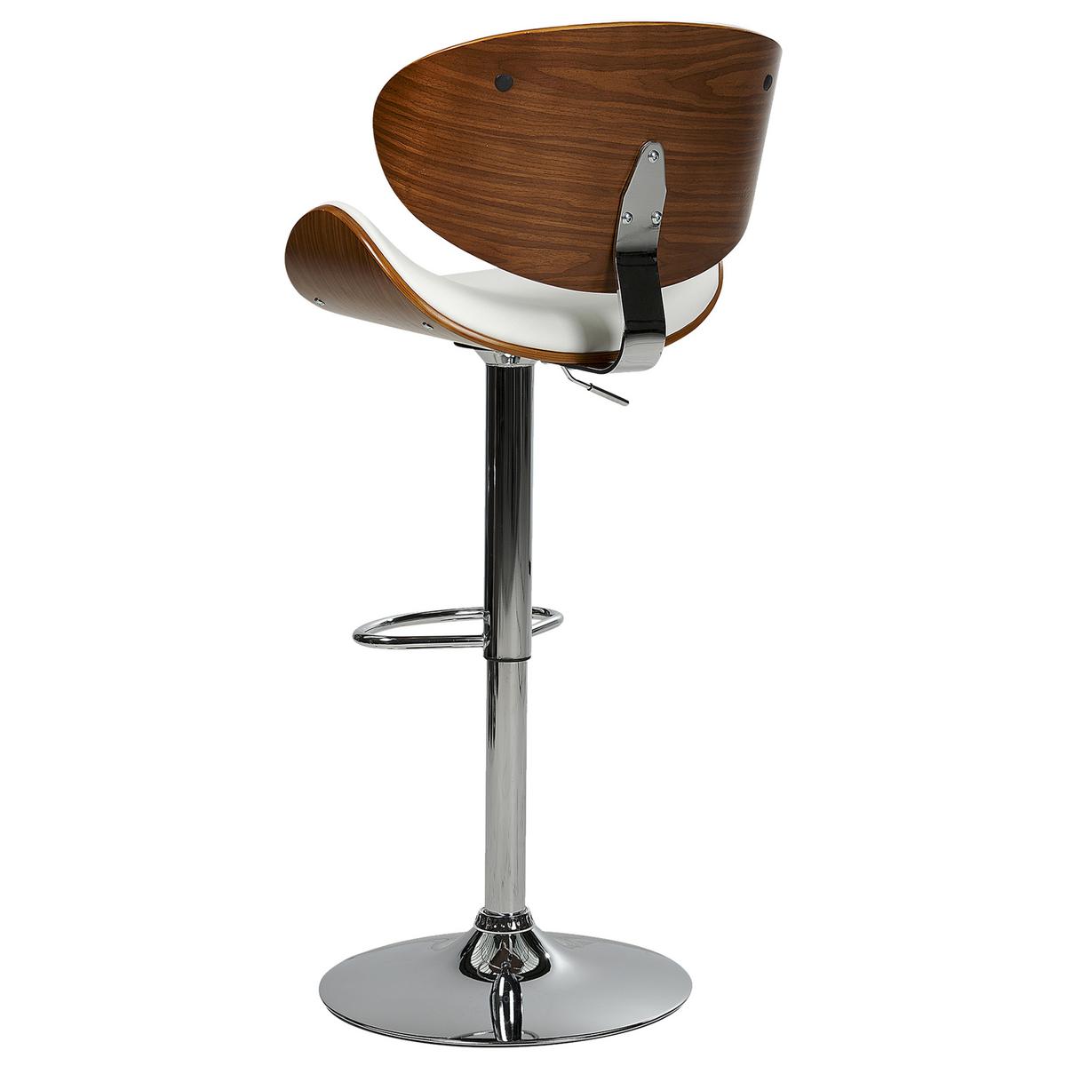 BARSTUHL 2er-Set Kunstleder drehbar Weiß Rotterdam - Weiß, Kunststoff (52/93/45cm) - Beliani