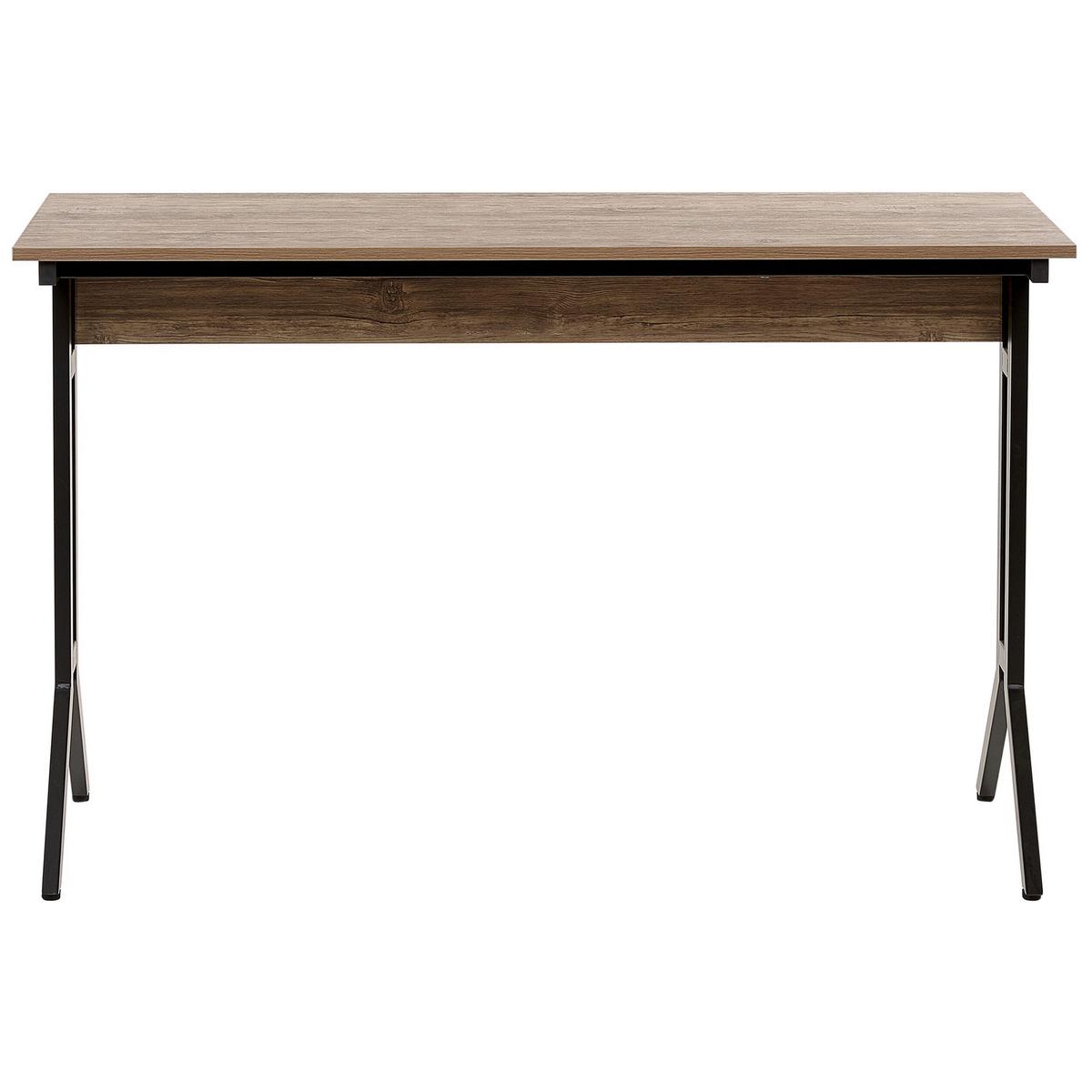 SCHREIBTISCH dunkler Holzfarbton 120/48/76 cm Creek - Dunkelgrau, Holzwerkstoff (48/120/76cm) - Beliani