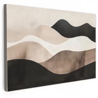 LEINWANDBILD Abstrakt - Landschaft - Wellen - Cremefarben Wohnzimmer Groß 120x80 cm - Cappuccino, Textil (120/80cm) - MuchoWow
