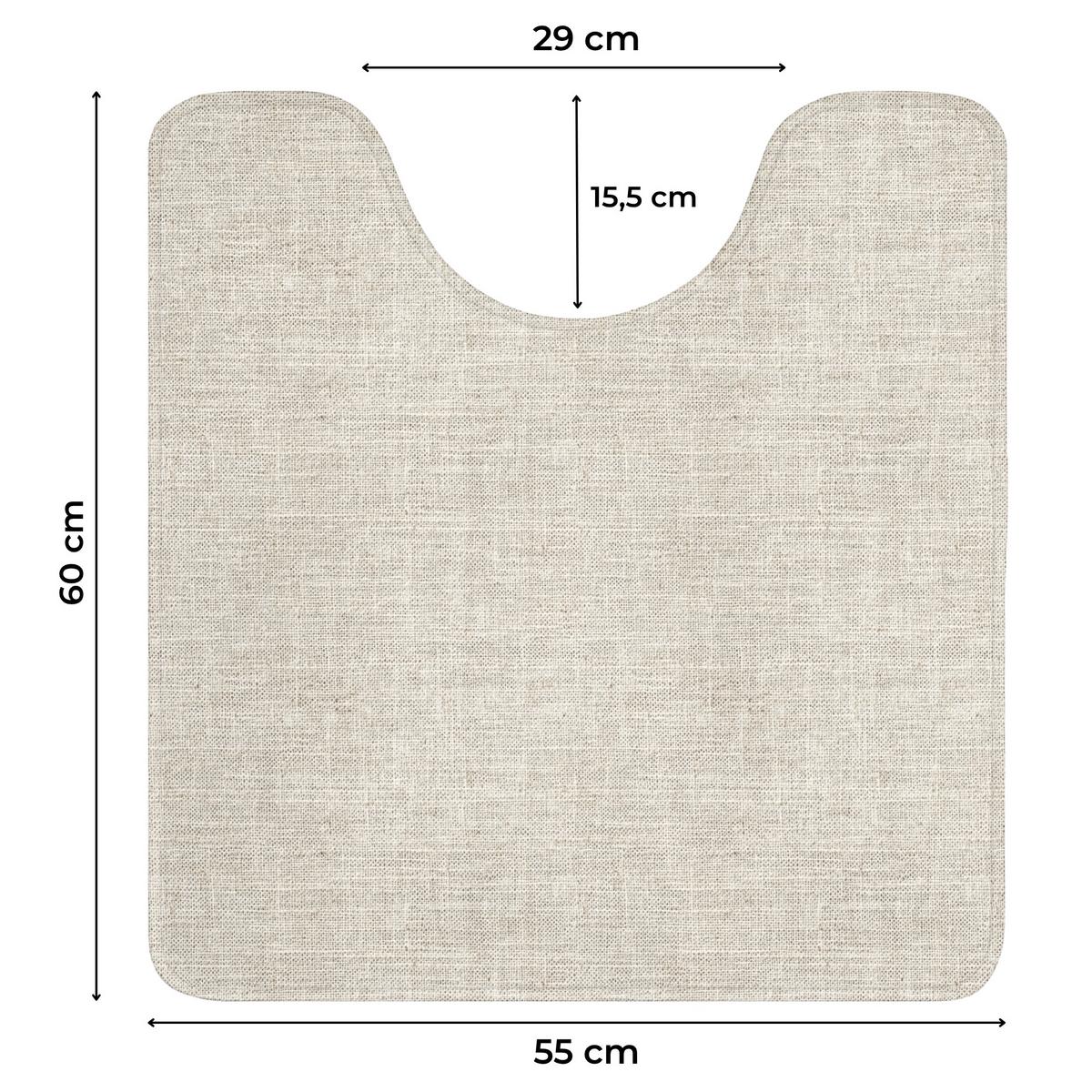 WC-VORLEGER Leinen - Textur - Beige Toilettenvorleger 55x60 cm - Beige, Textil (55/1cm) - OnlyWow