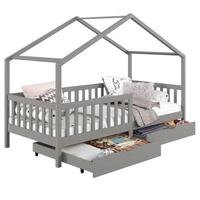 HAUSBETT ELEA 90x200 cm grau - Grau, Holz (96/148/206cm) - IDIMEX