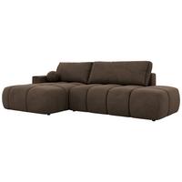 ECKSOFA LORAN L Braun Velvet - Links - Schwarz/Braun, Kunststoff/Textil (170/292cm) - MKS