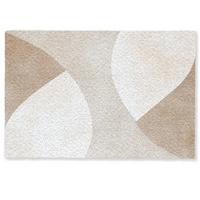 FUSSMATTE Braun - Japandi - Abstrakt Schmutzfangmatte 90x60 cm - Beige, Kunststoff (90/0.4cm) - MuchoWow