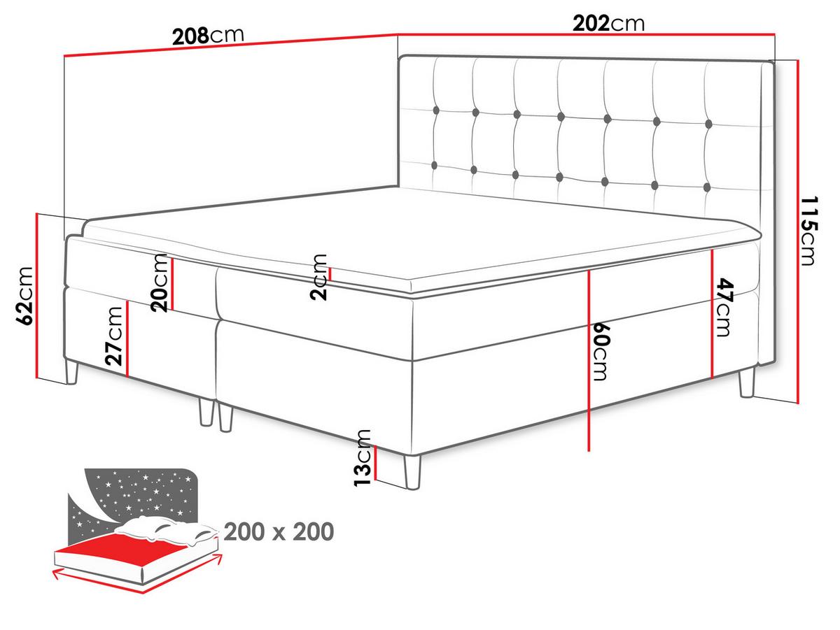 BOXBETT Avanti - H3 - Gelb, Holz/Textil (200/200cm) - MIRJAN24