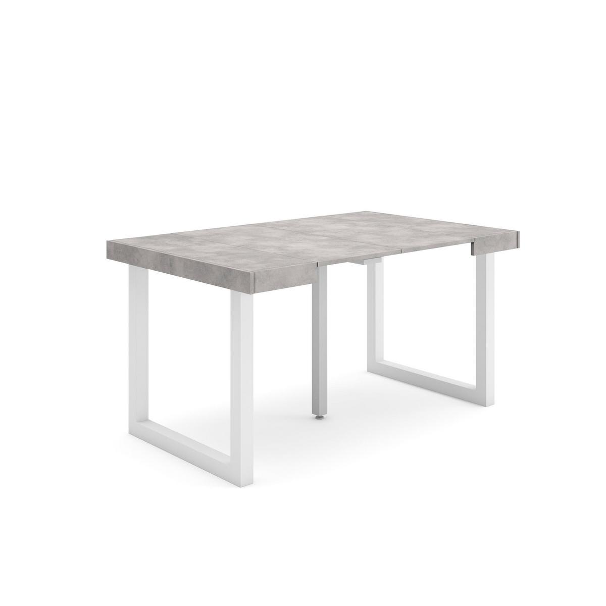 KONSOLENTISCH ausziehbar 58 bis 140cm, für 6 Gäste, zementgrau, 90/58/73cm - Grau, Holzwerkstoff (90/140/73cm) - Skraut Home