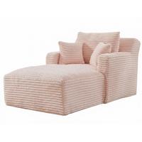RELAXSESSEL aus Cord Modulare Chaiselongue & ohne Montage - Rosa, Textil (33/127/33cm) - Urban Meuble