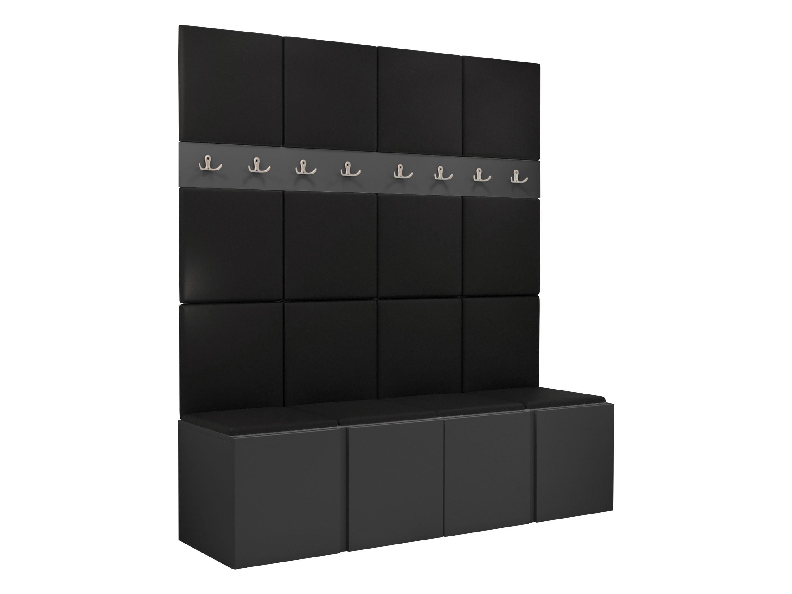 GARDEROBEN-SET Orion V - Graphitfarben/Schwarz, Holzwerkstoff/Kunststoff (168/186/46cm) - MIRJAN24