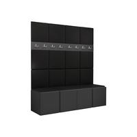 GARDEROBEN-SET Orion V - Graphitfarben/Schwarz, Holzwerkstoff/Kunststoff (168/186/46cm) - MIRJAN24