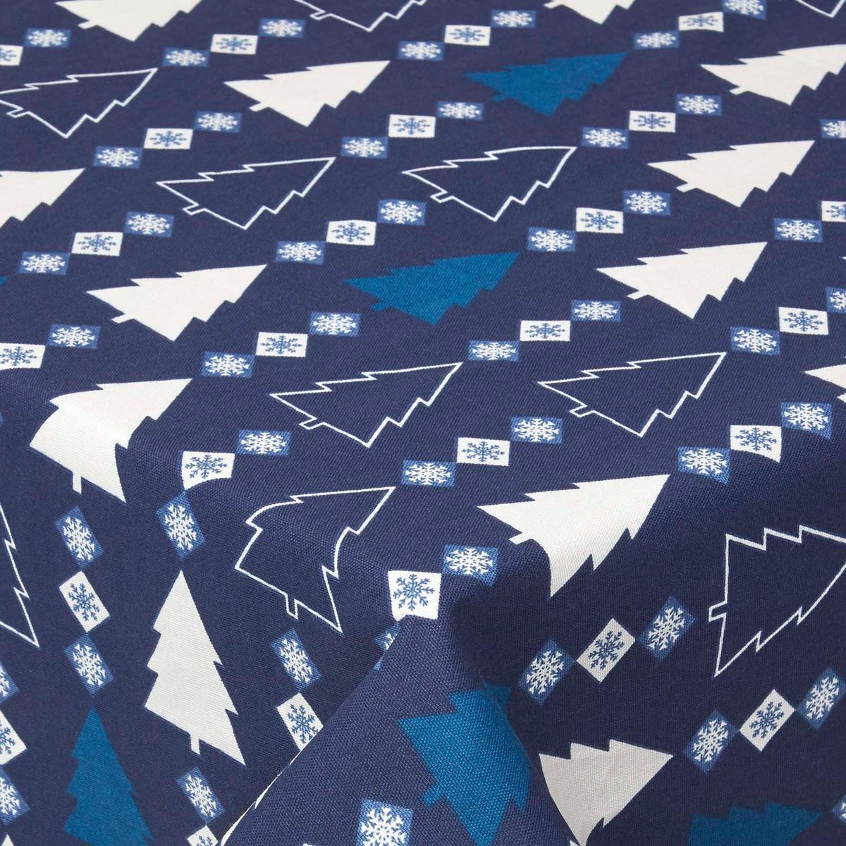 WEIHNACHTSTISCHDECKE Winterland blau 137/229 cm, 100% Baumwolle - Blau, Textil (137/228cm) - Homescapes