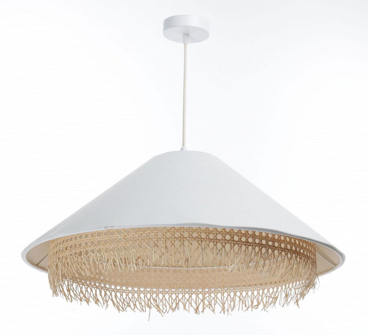 HÄNGELEUCHTE Weiß 60/26 cm - Weiß, Naturmaterialien (60/1.3/26cm) - ONZENO