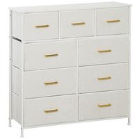 KOMMODE Polyester Spanplatte Cremeweiß - Weiß, Karton (30/99/100cm) - HOMCOM