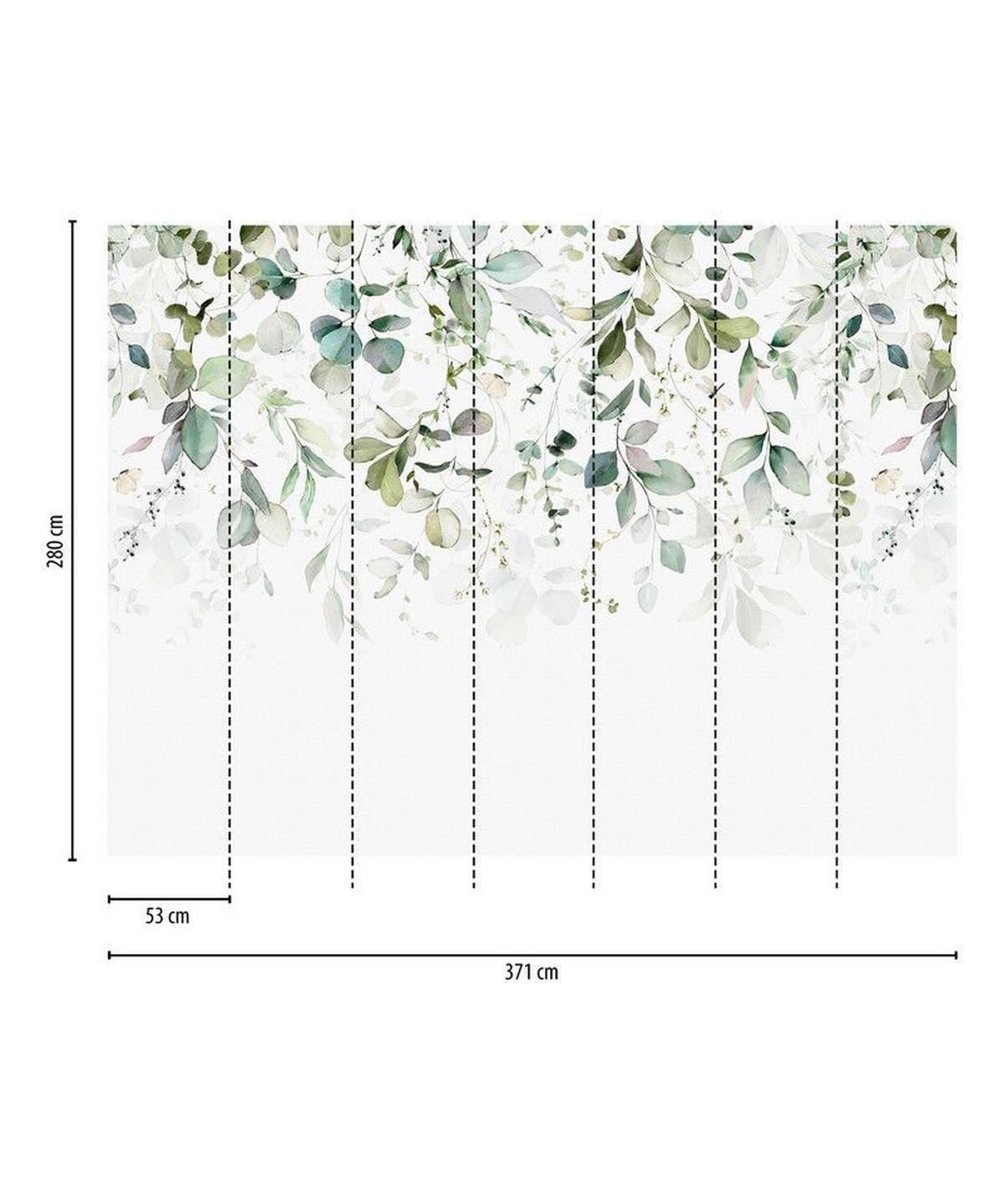 VLIESTAPETE Grün 371/280 cm - Blau/Grün, Textil (371/1cm) - KUNSTLOFT