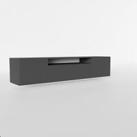 LOWBOARD MIVO 200/41/40 cm, Hängender TV-Schrank Graphitfarben - Graphitfarben, Holzwerkstoff (200/41/40cm) - MASSENO