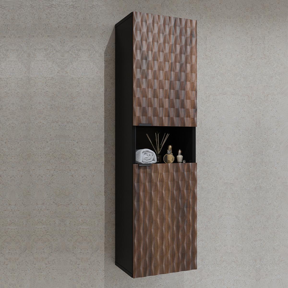 HÄNGESÄULE Nevia Holz und Schwarz - Schwarz, Holzwerkstoff (33/133/35cm) - Petits-meubles