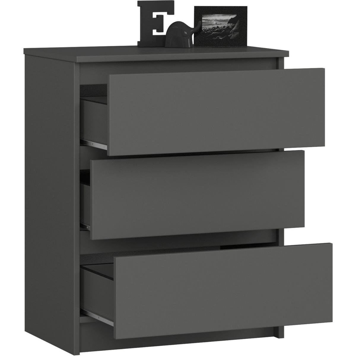 KOMMODE Graphit Grau 77/60/40 - Graphitfarben, Holzwerkstoff (60/77/40cm) - RAUMHIRSCH FURNITURE