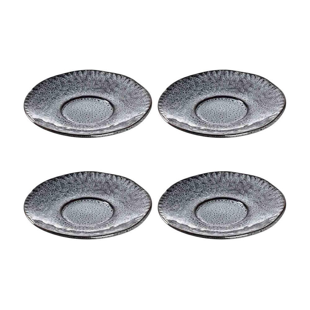 UNTERTASSEN Matera anthrazit ø 15.0 cm 4er Set - Grau, Keramik (15cm) - Leonardo Living