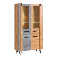 VITRINE BRANDO 187,1/90,1 cm in Eiche Wotan - Braun, Holzwerkstoff (90.1/187.1/41.3cm) - MASSENO